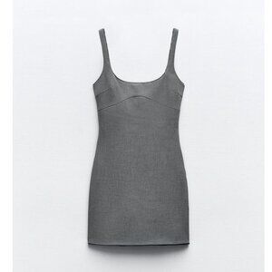 GREY SHORT LACE DRESS